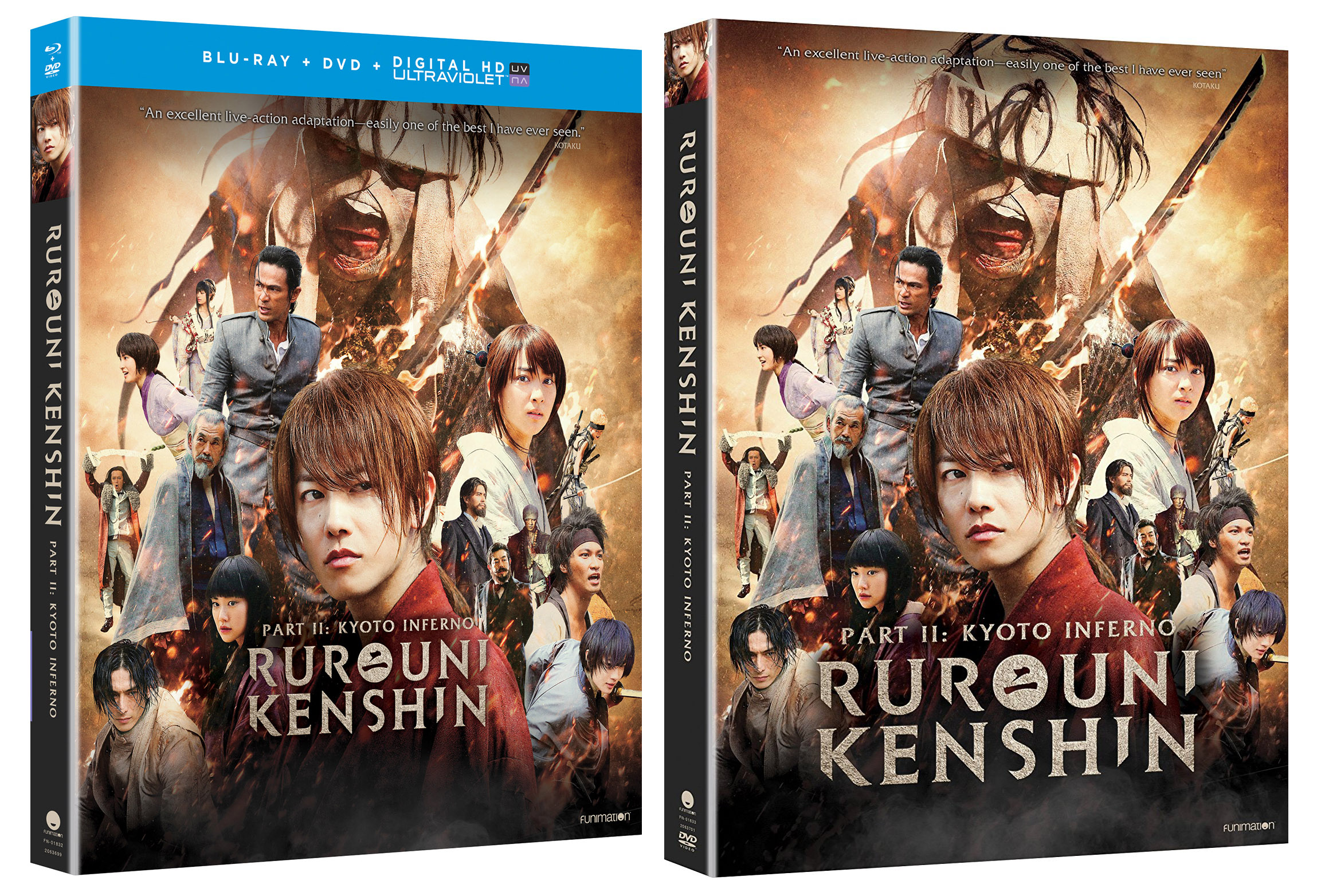 RUROUNI KENSHIN Parts 2 and 3 on Blu-ray and DVD from Funimation