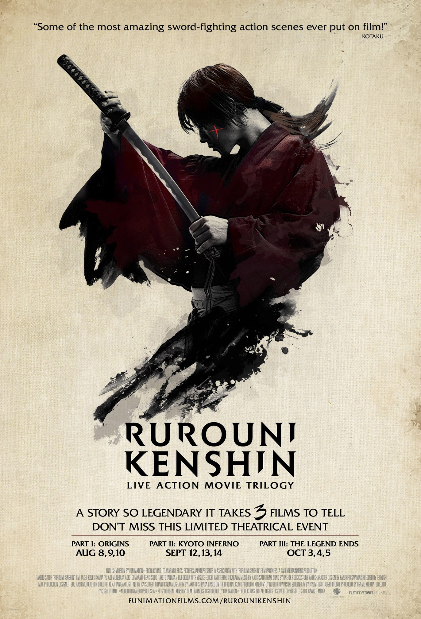 RUROUNI KENSHIN Parts 2 and 3 on Blu-ray and DVD from Funimation